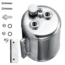 Brake Vacuum Reservoir Tank Aluminium 126mm Diameter,Check Valve Silver US picture