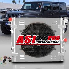fit 2007-2018 Jeep Wrangler JK 3.6L 3.8L V6 Aluminum Radiator+Shroud Fan+Relay picture