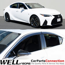 Wellvisors For 2021-2024+ Lexus IS300 Window Visors Deflector Guards Chrome Trim picture