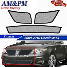 Fits 2009-2010 Lincoln MKS Stainless Mesh Grille Front Upper Lower Black Grill picture
