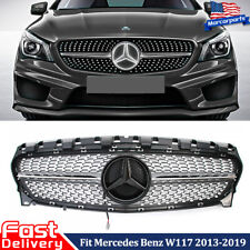 Diamond Front Grille Grill For 2013-2019 Mercedes Benz W117 CLA-Class w/Emblem picture