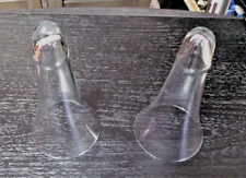 Matched Pair of Antique Car Auto Bud Vases Very Delicate Clear Glass 1920-1930s picture