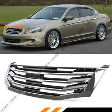 For 2008-10 8th Gen Honda Accord 4dr Sedan VIP Chrome Blk Horizontal Front Grill picture