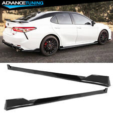 Fits 18-23 Toyota Camry LE XLE SE Gloss Black Rocker Panel Side Skirts 4Pcs - PP picture