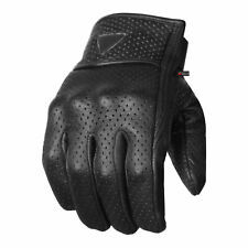 Men's Motorcycle Gloves Premium Leather Perforated Protective Armor Knuckle for picture