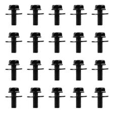 20PC Car Body Bolts- M6-1.0 x 16mm Long- 17mm Washer- 10mm Hex-bolt- J#180 Black picture