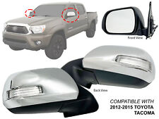 For 2012-2015 TOYOTA TACOMA Mirror with Signal Light Chrome Cap 2pcs a Pair Set picture