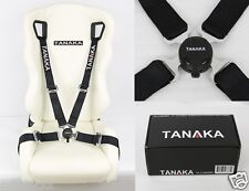 TANAKA UNIVERSAL BLACK 4 POINT CAMLOCK QUICK RELEASE RACING SEAT BELT HARNESS 2