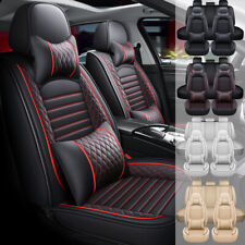 For Jeep 5-Seat Car Seat Covers Pu Leather Front Rear Full Set Cushion Protector picture