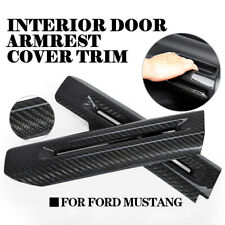 For Ford Mustang 2015-2021 Carbon Fiber Interior Door Armrest Decor Cover Trim picture