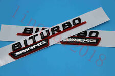 2x BITURBO AMG Chrome Side Decal Badge Sticker for Mercedes-Benz C43 C63 picture