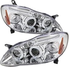 FOR 2003-2008 Toyota Corolla LED Halo CHROME Projector Headlights Headlamps Pair picture