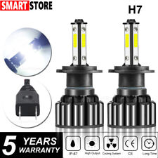 Pair H7 LED Headlight Bulb Kit High/Low Beam 6500K Super White 320000LM 4SIDE picture