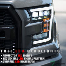 Topline For 15-17 Ford F150 Full LED Sequential Tri Projector Headlights - Black picture