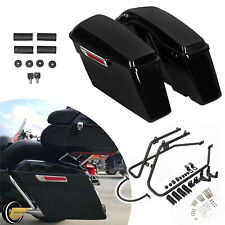 For 04-14 Harley Sportster Saddlebags Hard Saddle Bags & Conversion Brackets picture