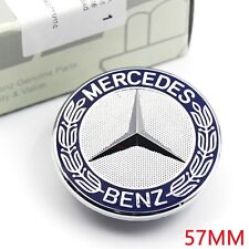 Blue For Mercedes Benz Flat Laurel Wreath Hood Emblem W204 W212 W210 W220 57MM picture