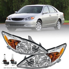 Headlight for 2002 2003 2004 Toyota Camry Chrome Headlamp Replacement Pair 02-04 picture