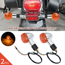 2×Motorcycle Turn Signal Indicator Lights Amber For Suzuki Boulevard C50 M50 C90 picture