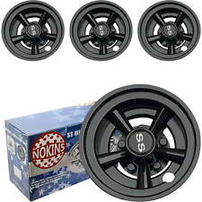 Black Golf Cart Wheel Hub Caps 8 Inch SS Set of 4 Universal for E-Z-GO picture
