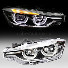 PENSUN Fit 2013-2015 BMW F30 3-Series U Ring LED Angel Eyes Projector Headlight picture