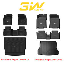 3W Floor Mats Cargo Liner for Nissan Rogue 2014-2024 TPE All Weather Car Mats picture