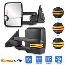 2PCS Tow Mirrors Power Heated Flowing Turn Light For 2002-2008 Dodge Ram 1500 picture