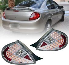 LED Tail Lights For 2000-2002 Dodge Neon 00-01 Plymouth Lamps Chrome Clear Pair picture