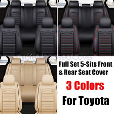 For TOYOTA PU Leather 5 Seat Covers Full Set Front & Rear Protector Cushion picture