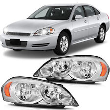 For 2006-2013 Chevrolet Impala Headlights Assembly Clear Lens w/Amber Pair picture