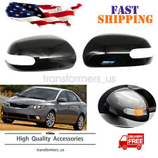 Glossy Black Side Door Mirror Cover Cap Fit Kia Forte 2009 2010 2011 12 picture