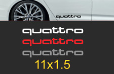 quattro x2 Decal Sticker Fits Audi 11'x1.5' Sport Racing Performance door side picture
