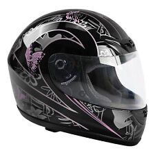 DOT Adult Black Pink Motorcycle Bike Street Full Face Helmet Size S/M/L/XL picture