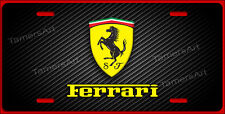FERRARI STYLE LICENSE PLATE YELLOW LETTERS CARBON FIBER ILLUSION,  MAde in USA picture