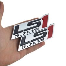 2x LS1 5.7L V8 Engine Emblems Badge Nameplate 3D Sticker  Logo Red picture