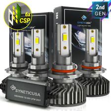 Syneticusa 9005 9006 Combo CSP LED Headlight Bulb Kit High Power 6000K White picture