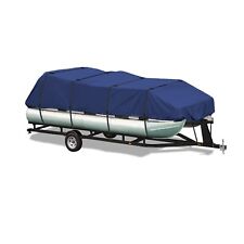 Heavy duty Trailerable Pontoon canvas boat storage cover Grey Fits 25' - 28' L picture
