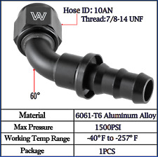 Black -10 AN 10 AN 60° Push-On Hose End fittings Push Lock picture