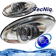 1 PAIR Marine Boat LED Recessed Mount High Output Docking Light 2000 Lumens Each picture