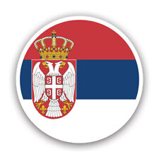 Round Serbian Flag Sticker Decal - Weatherproof - serbia srb rs circle picture