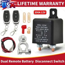 Wireless Dual Remote Car Battery Disconnect Relay Master Kill Cut-off Switch 12V picture