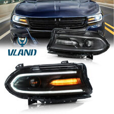Pair LED Dual Beam Projector Headlights For 2015-2022 Dodge Charger SRT GT SXT picture