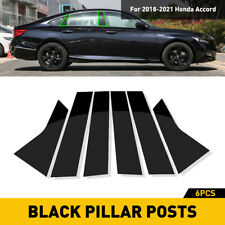 6pcs Glossy Post Pillar Black for 2018-2021 Accord Honda Window Door Trim Cover picture
