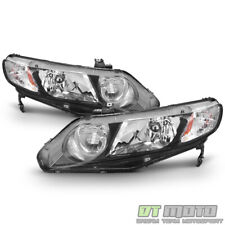 For Black 2006-2011 Honda Civic 4-Door Sedan Headlights Lamps 06-11 Left+Right picture