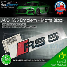 Audi RS5 Matte Black Emblem Rear Trunk Tailgate 3D Badge for Audi RS5 S5 Logo A5 picture