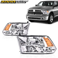 Fit For 09-12 Dodge Ram 1500 2500 3500 Headlights Assembly Chrome Housing Pair  picture