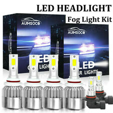 Combo 9005 9006 H10 LED Headlight Fog Light Bulbs Kit High&Low Beam 6000K White picture