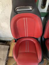12-17 Fiat 500 Abarth Pair Front Leather Bucket Seats Black and Red 2 Door OEM picture