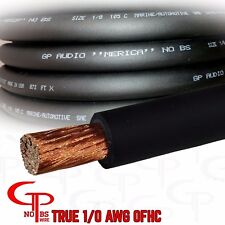 10 ft TRUE AWG 1/0 Gauge OFC COPPER Power Wire BLACK Ground Cable GP Car Audio  picture