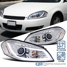 Fit 2006-2013 Chevy Impala Clear LED Strip Projector Headlights Signal Lamps L+R picture