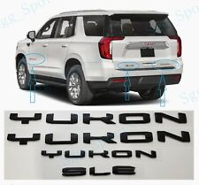 4PCS GMC 2021-2023 Yukon Yukon XL Doors Rear Gloss Black YUKON SLE Emblem Letter picture
